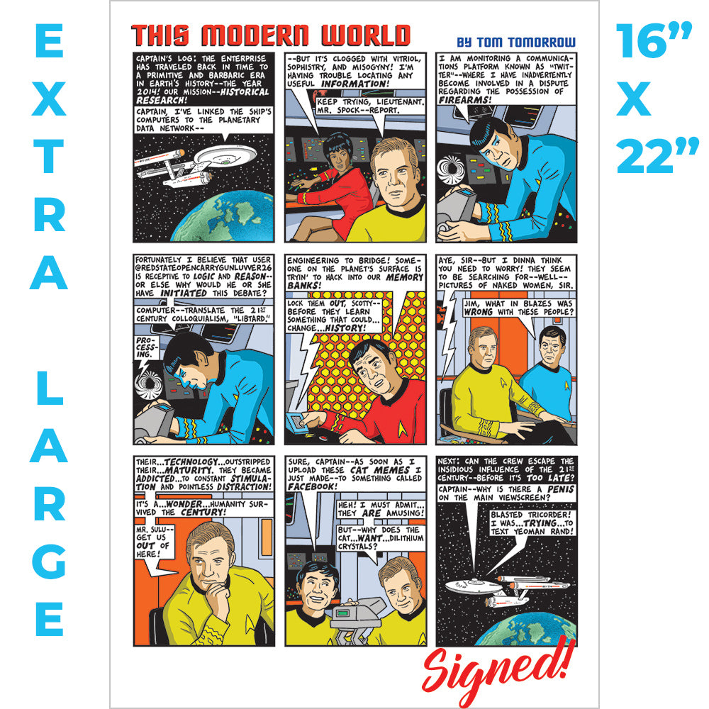 Signed This Modern World Prints Prints Tom Tomorrow Star Trek XL (16x22" - $48)
