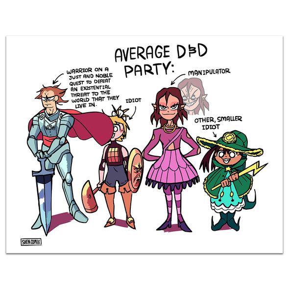 Shen Comix Prints Art Shen Comix Average D&D Party