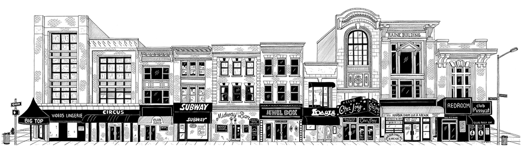 Julia Wertz Prints Collection 2023 Art Julia Wertz Baltimore The Block - 36x10