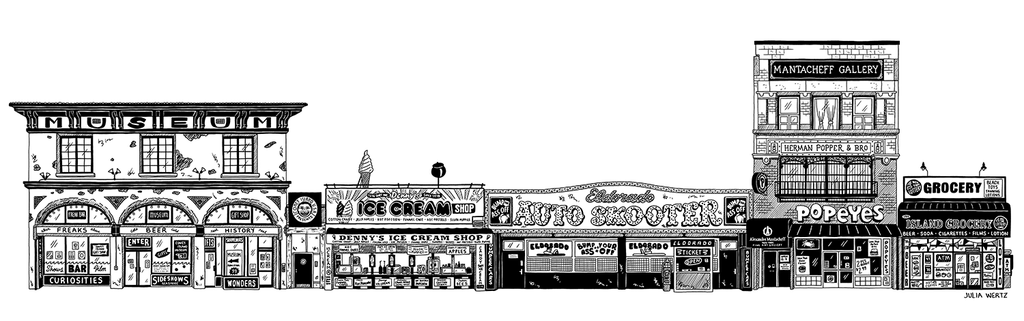 Julia Wertz Prints Collection 2023 Art Julia Wertz Coney Island Full - 36x11