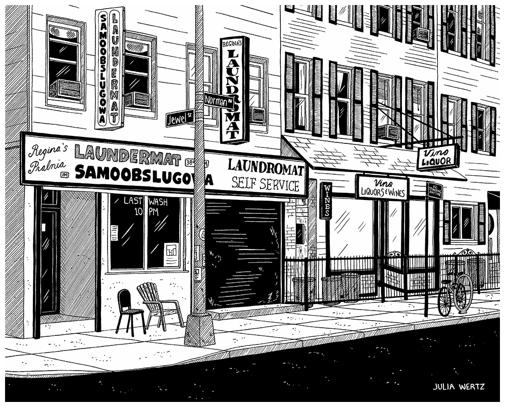 Julia Wertz Prints Collection 2023 Art Julia Wertz Greenpoint Laundromat - 12x16