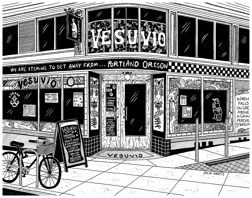 Julia Wertz Prints Collection 2023 Art Julia Wertz San Francisco Vesuvio - 11x14