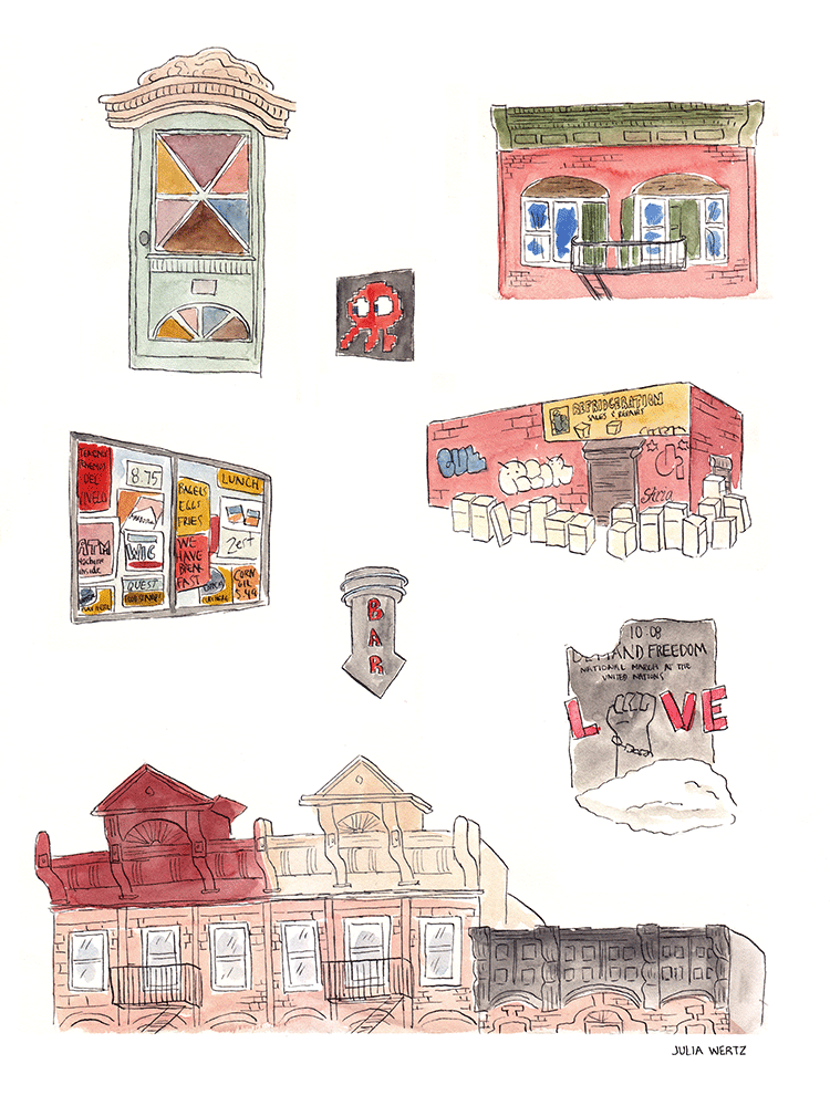 Julia Wertz Prints Collection 2023 Art Julia Wertz Williamsburg to the LES - 12x16