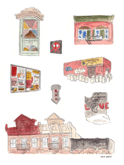 Julia Wertz Prints Collection 2023 Art Julia Wertz Williamsburg to the LES - 12x16