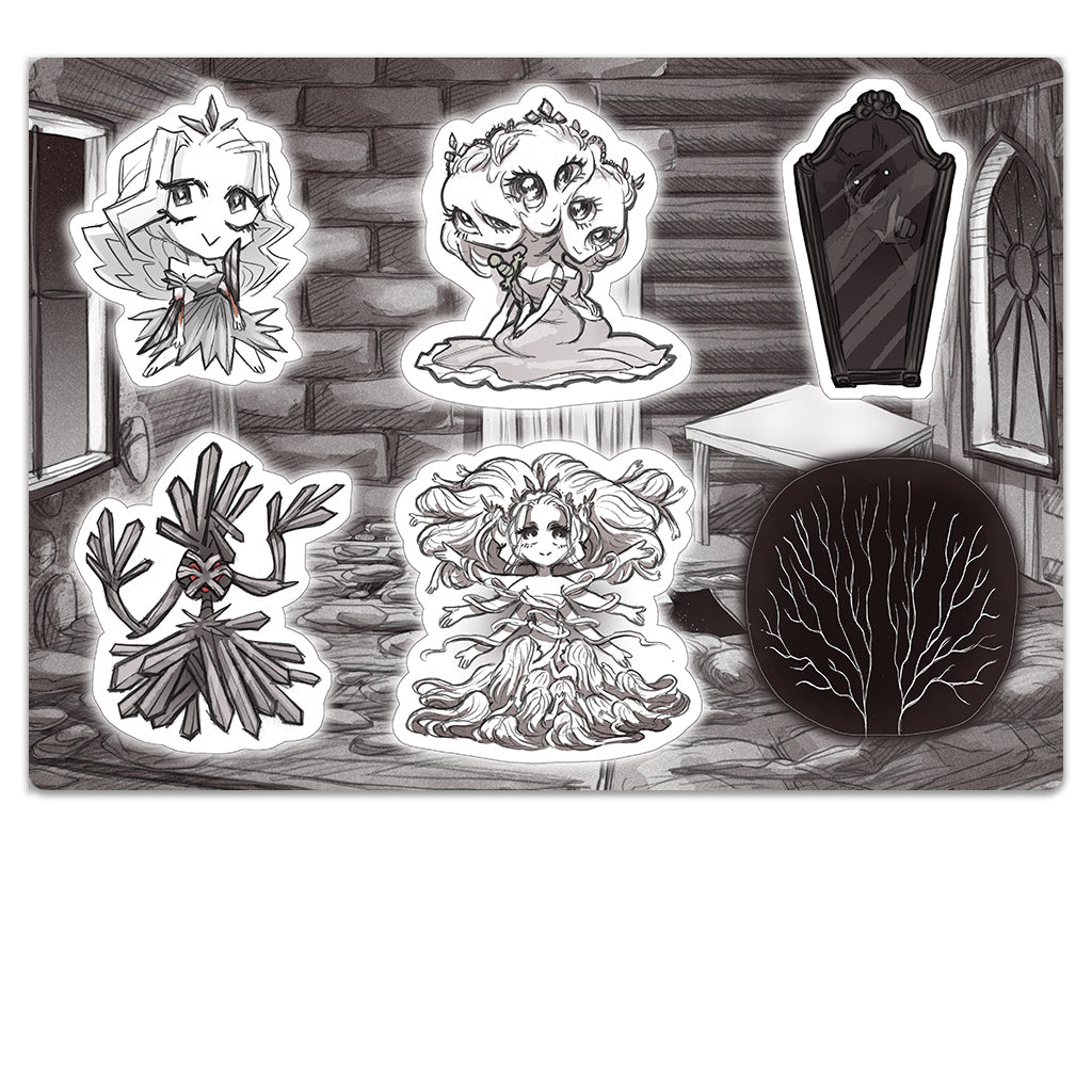 Slay the Princess - The Pristine Cut Sticker Sheets, Wave 1 Stickers Black Tabby Games Sheet 03