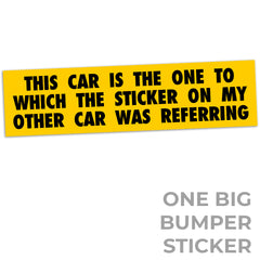 Correct Car Identification Stickers Stickers Jeffrey Rowland One Big Bumper Sticker