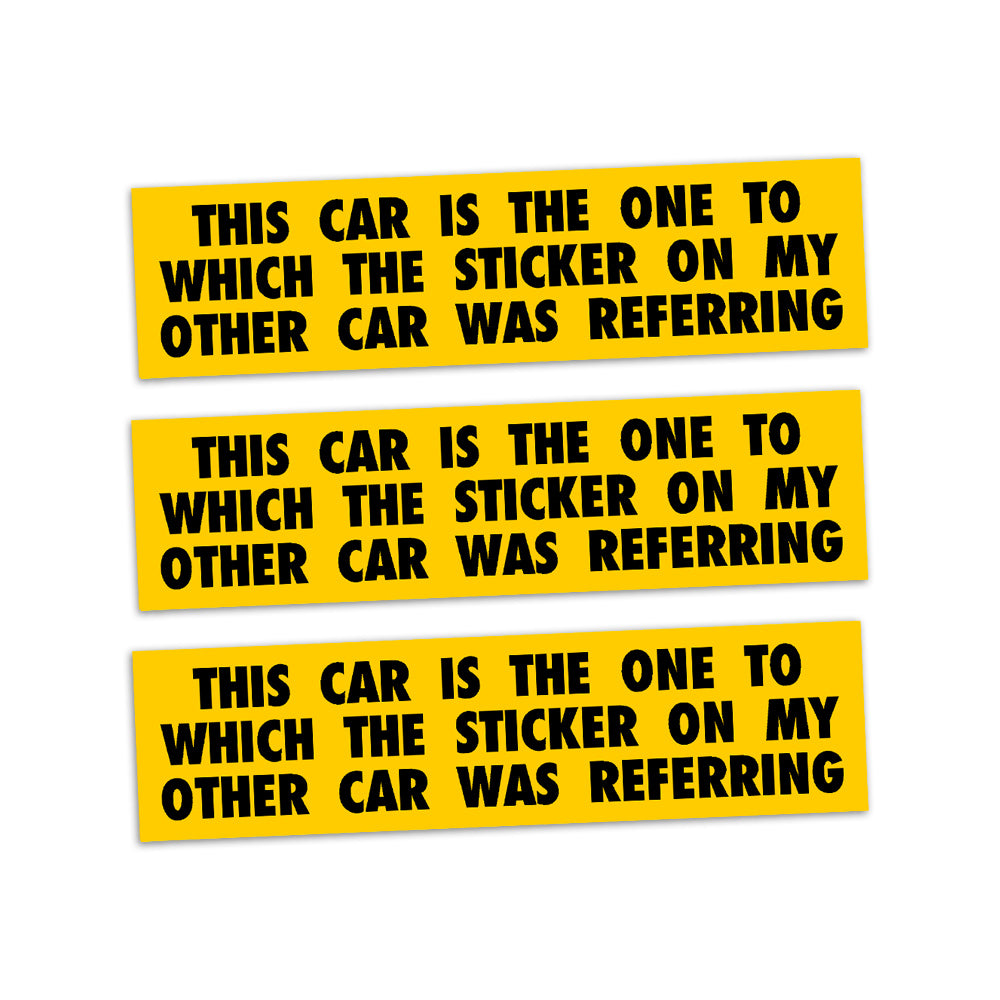 Correct Car Identification Stickers Stickers Jeffrey Rowland Three Little Ones