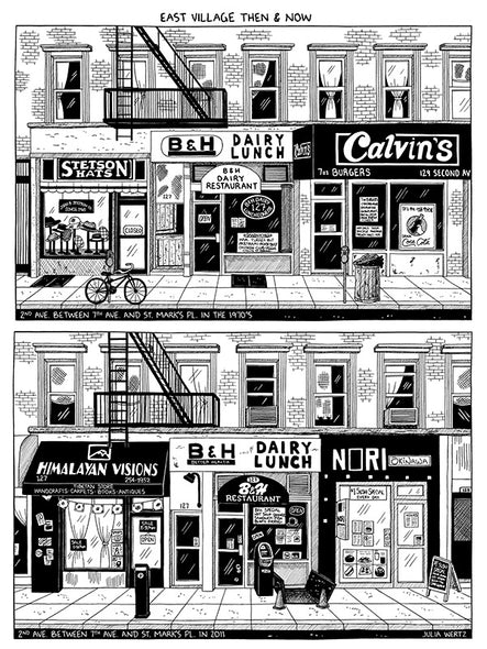 Cityscape Prints Art Julia Wertz B&H Then & Now - 9x12