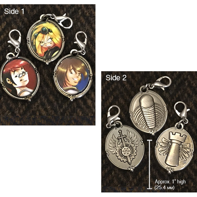 Girl Genius Charms Set 03 - Portraits Accessories Girl Genius Silvery