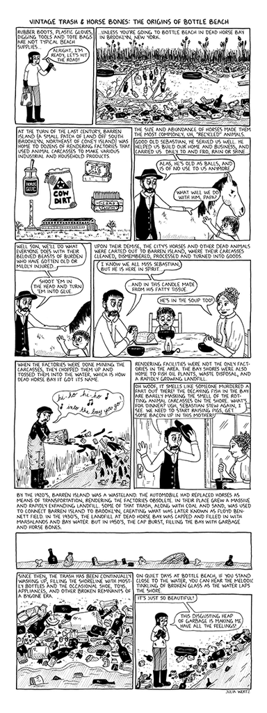 Julia Wertz Comic Prints Art Julia Wertz Bottle Beach - 9x24