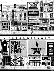 Cityscape Prints Art Julia Wertz Broadway Then & Now - 18x24