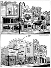 Cityscape Prints Art Julia Wertz Brownville Brooklyn Then & Now - 12x16