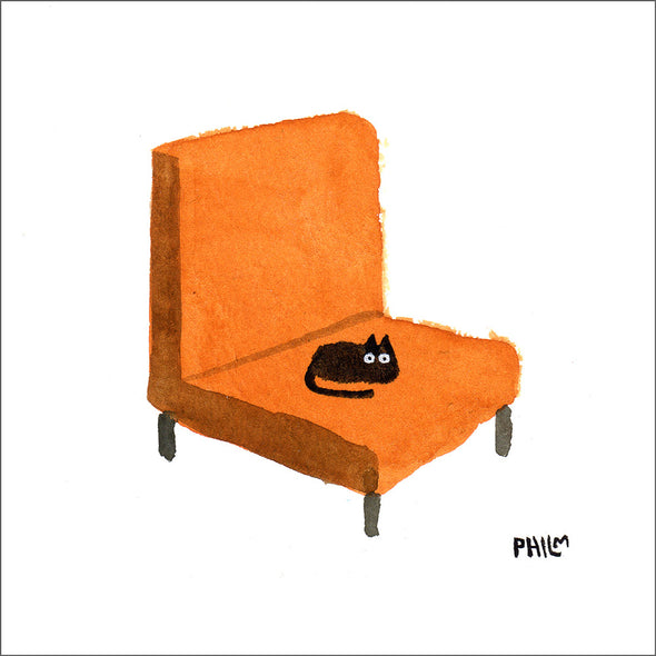 Phil McAndrew 12x12 Inch Prints Art Phil McAndrew Cat Chair