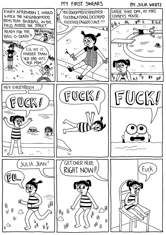 Julia Wertz Comic Prints Art Julia Wertz First Swears - 11x16