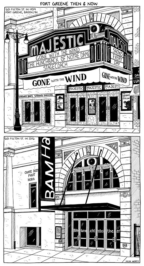 Cityscape Prints Art Julia Wertz Fort Green Then & Now - 9x17