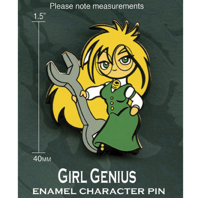 Girl Genius Character Pin - Agatha Heterodyne (with wrench) Pins and Patches Girl Genius