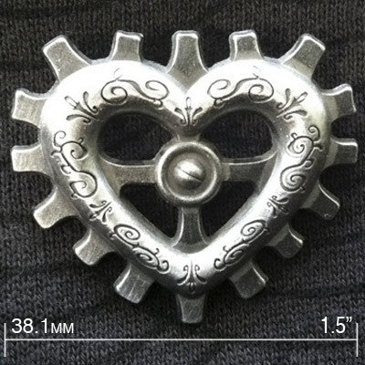 Clockwork Heart Pin by Girl Genius Pins and Patches Girl Genius Silver