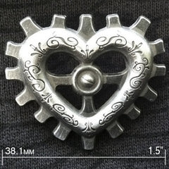 Clockwork Heart Pin by Girl Genius Pins and Patches Girl Genius Silver