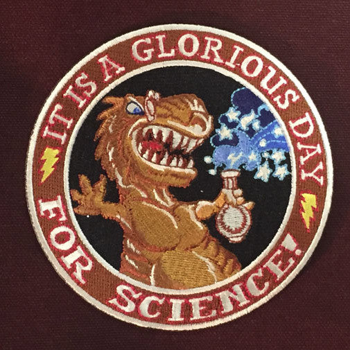 Dinosaur Glorious Day for Science Patch Pins and Patches Girl Genius