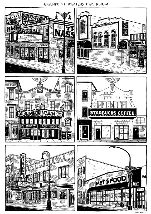 Cityscape Prints Art Julia Wertz Greenpoint Theaters 2 - 11x16