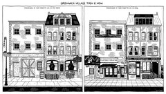 Cityscape Prints Art Julia Wertz Greenwich Then & Now - 18x10