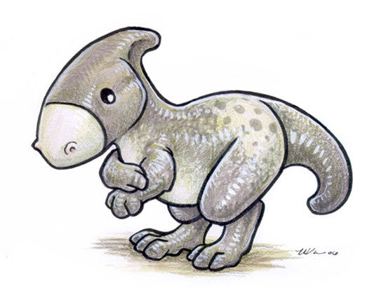 Saurian Sweethearts Prints by Ursula Vernon Art Red Wombat Hadroloosa - 12x16 ($14)