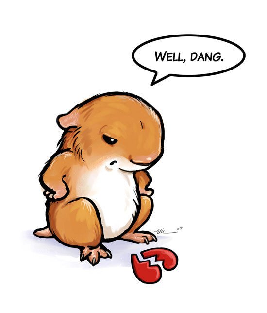 Hamster Art Prints Art Red Wombat Heartbreak - 12x16 ($14)