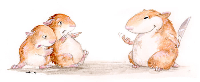 Hamster Art Prints Art Red Wombat Knife - 17x11 ($14)