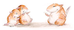 Hamster Art Prints Art Red Wombat Knife - 17x11 ($14)