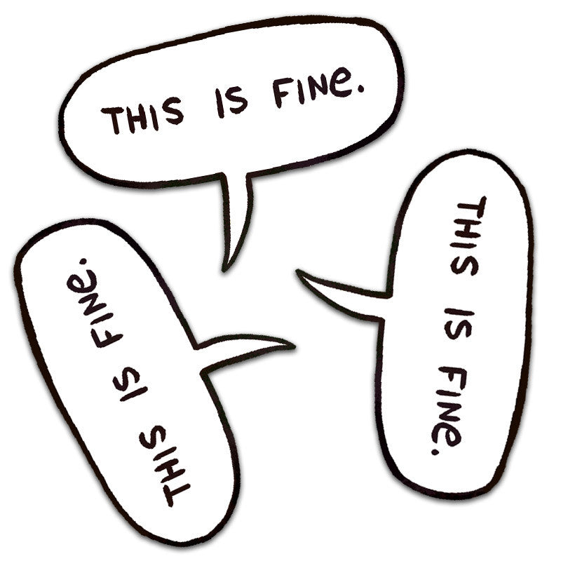 This is Fine Word Balloons Magnets and Stickers Stickers KC Green Three Stickers