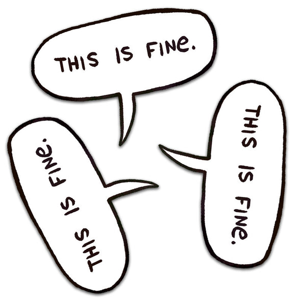 This is Fine Word Balloons Magnets and Stickers Stickers KC Green Three Stickers