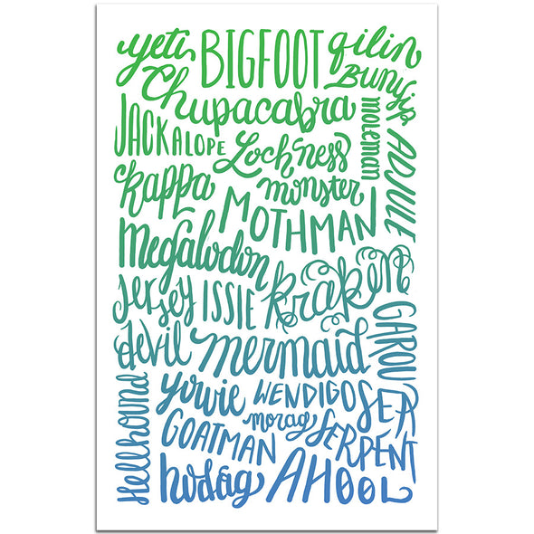 Cryptid Names Print Art Kate Leth