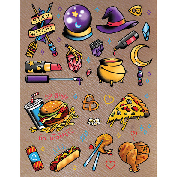 Witches N' Food Temporary Tattoos - Two Sheets! Stickers Kate Leth