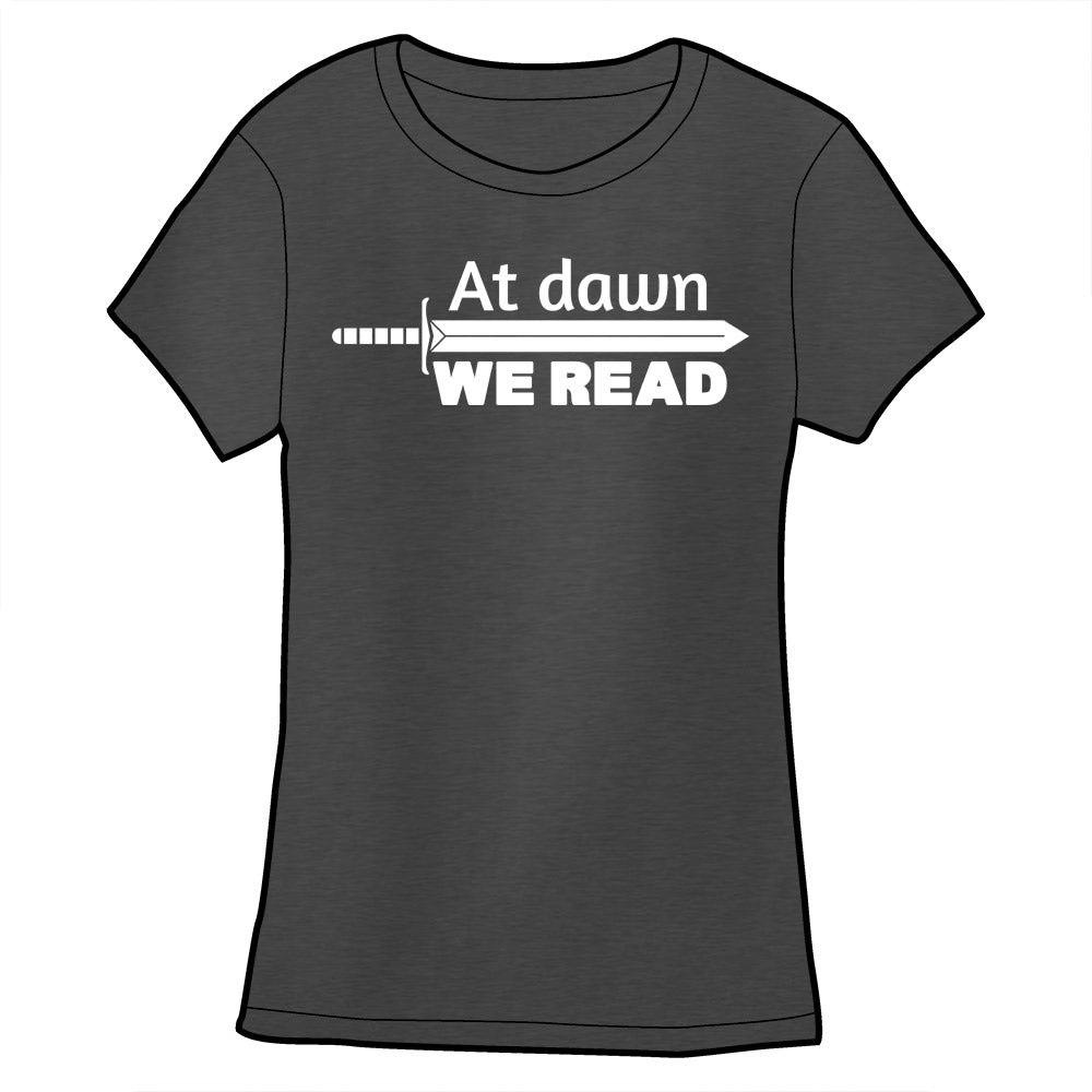 At Dawn We Read Shirt Shirts Library Comic Ladies Small