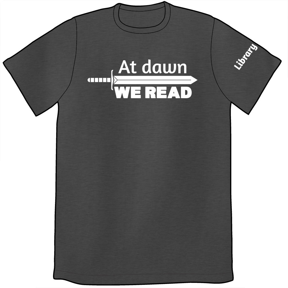 At Dawn We Read Shirt Shirts Library Comic Mens/Unisex Small