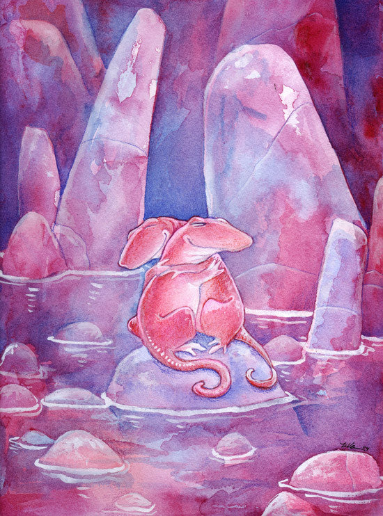 Saurian Sweethearts Prints by Ursula Vernon Art Red Wombat Lizard Love - 12x16 ($14)