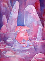 Saurian Sweethearts Prints by Ursula Vernon Art Red Wombat Lizard Love - 12x16 ($14)