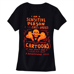 I Am A Sensitive Person Shirt Shirts Lucy Knisley Ladies Small Black