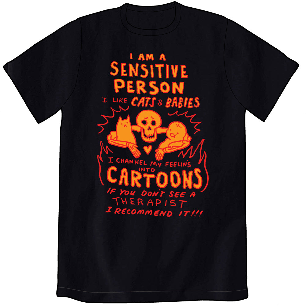 I Am A Sensitive Person Shirt Shirts Lucy Knisley Unisex Small Black