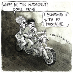 Phil McAndrew 12x12 Inch Prints Art Phil McAndrew Motorcycle Moustache