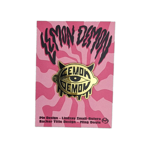 Lemon Demon Pins Pins and Patches Neil Cicierega Black on Gold