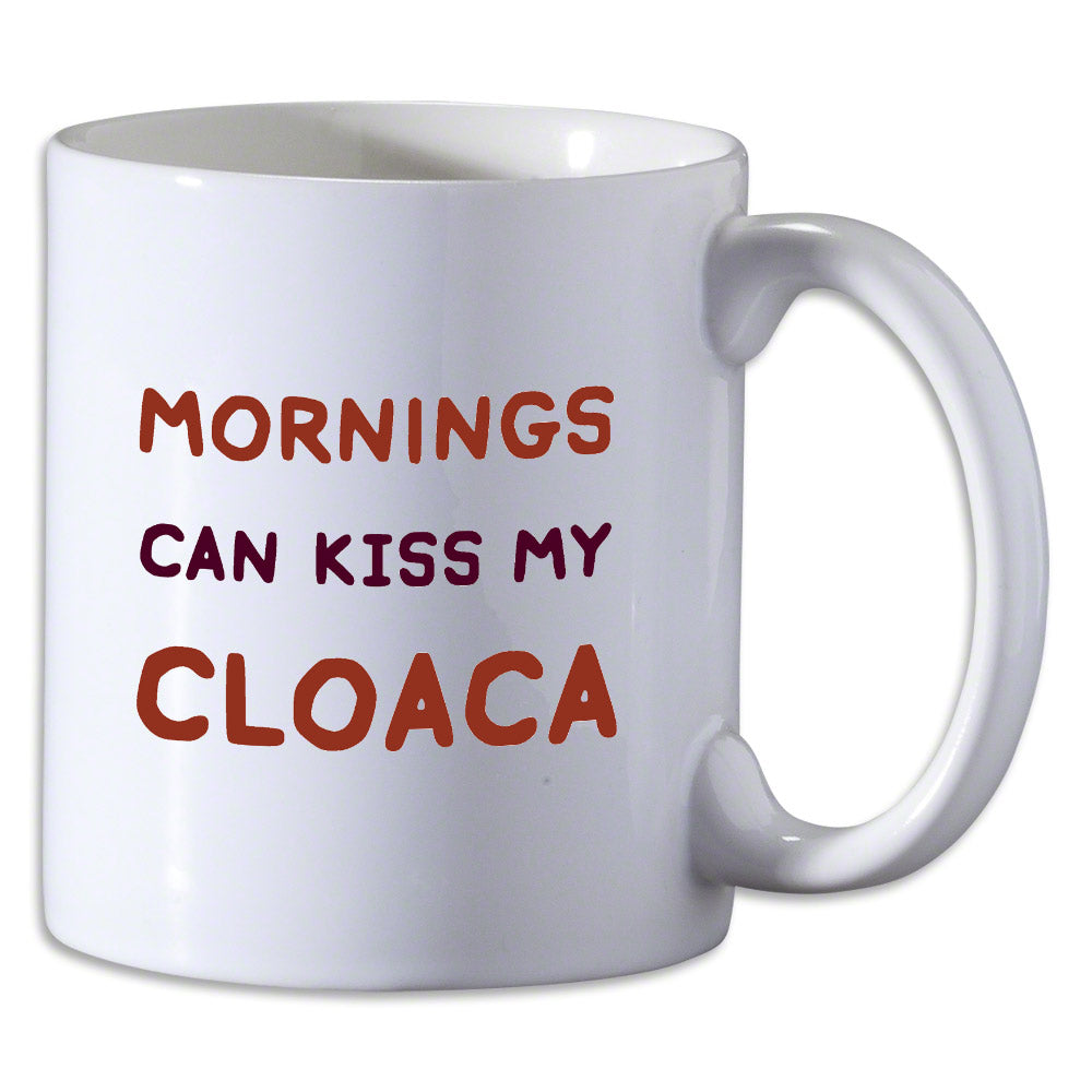 Mornings Can Kiss My Cloaca Mug Liquid Holders Bird and Moon