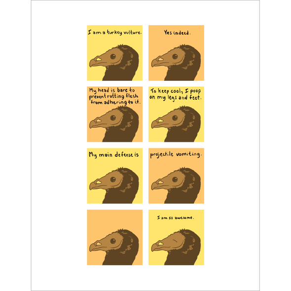 Turkey Vulture Print Art Bird and Moon