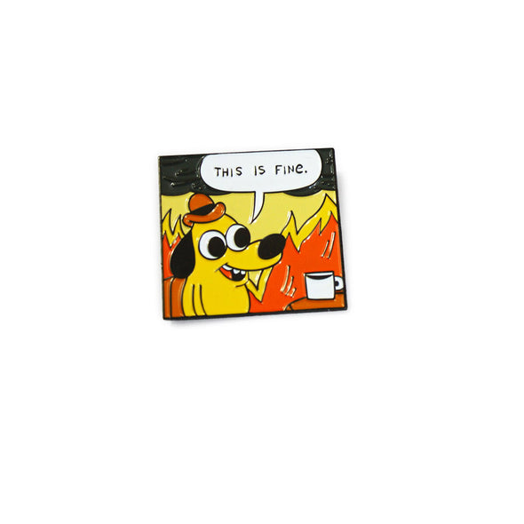 This is Fine Enamel Pins Pins and Patches KCG Square with Text Balloon
