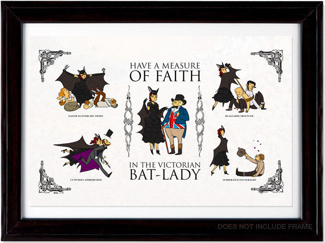 Victorian Bat Lady Print Art John Allison