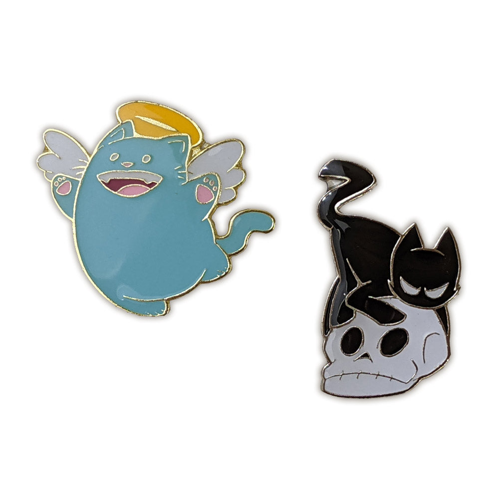 Good & Evil Cat Pin 2-Pack Pins and Patches Sam Logan