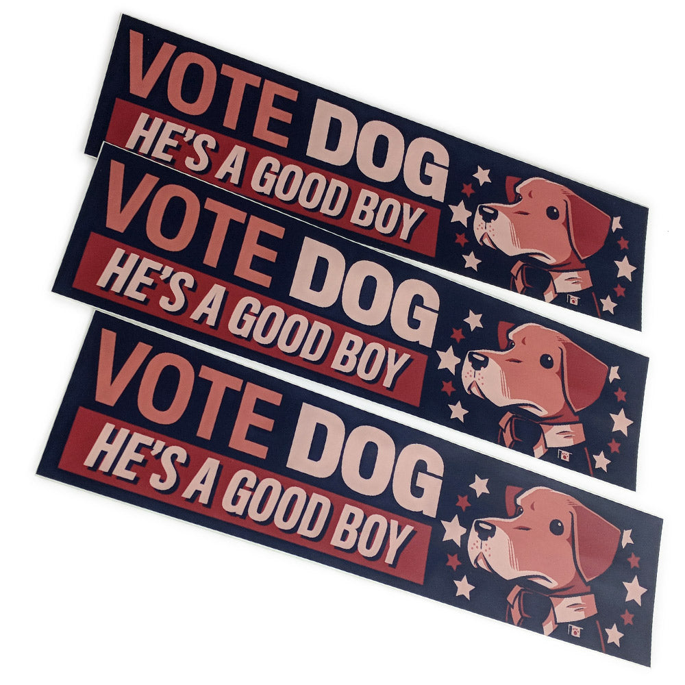 Vote Dog Stickers Stickers Sam Logan Three Please! ($12)