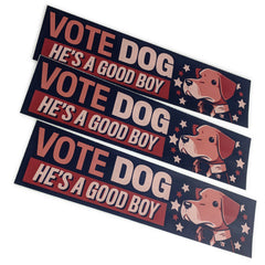 Vote Dog Stickers Stickers Sam Logan Three Please! ($12)