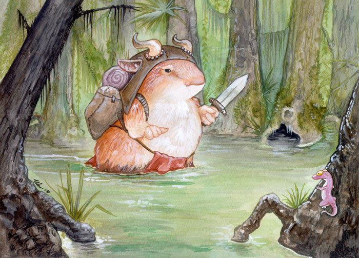 Hamster Art Prints Art Red Wombat Swamp - 12x16 ($14)