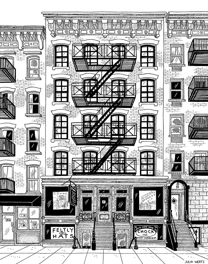 Cityscape Prints Art Julia Wertz Tenement Museum - 10x12